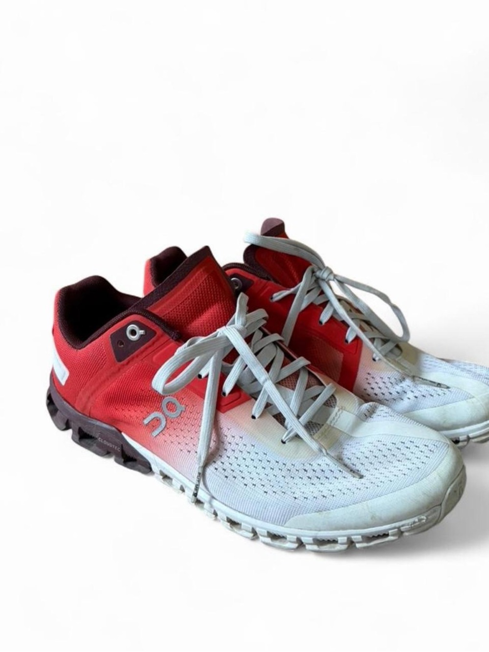 On Running Gradient Red to White Women's Athletic Shoes